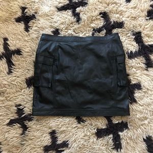 Anthropologie Black Vegan Leather Mini Skirt💣